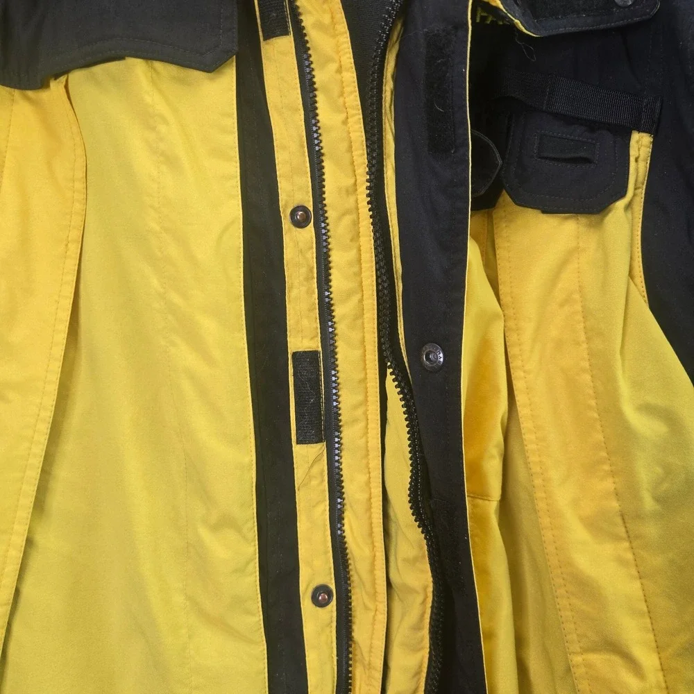 The North Face Ski Jacket Extreme Gear XL Yellow Black Vintage Hooded Coat Mens